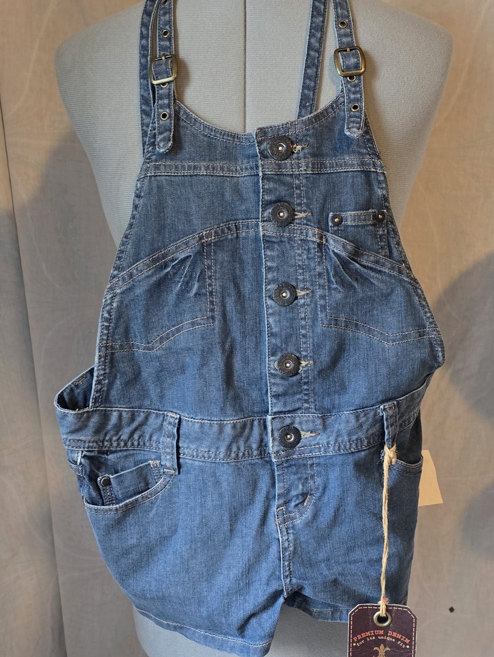 Zana Di Blue Denim Kids Overalls Shorts